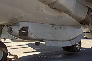 Rotary Prints: 25mm gun pod mounted beneath the fuselage of a US Marine Corps AV-8B Harrier military jet fighter