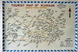 City Map Prints: 26 Sep 2009 Signe showing Guide Map of Tourist Map Og Kumaon in Uttarakhand Outside Tourist Office Nainital Uttarakhand