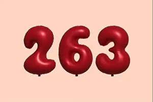 Foil Prints: 269 3d number balloon made of realistic metallic air balloon 3d rendering