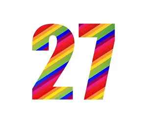 Numeral Prints: 27 Number Rainbow Style Numeral Digit