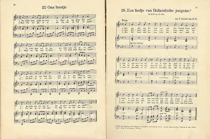 Tune Prints: 27 Ons bootje, pagina 32 & 28 Een liedje van Hollandsche jongens, pagina 33