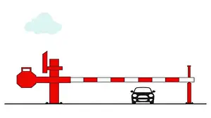 Obstacle Prints: 2d illustration of Manual Rising Arm Barriers on white background
