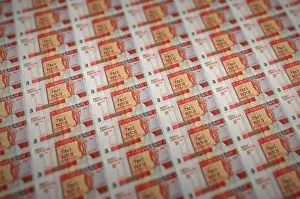 Wealth Prints: 3 cuban pesos convertibles bills printed in illegal money production conveyor