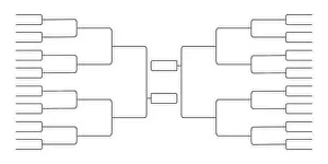 Madness Prints: 32 team tournament bracket championship template flat style design vector illustration isolated on white background