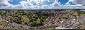 360 Degrees Prints: A 360 degree aerial photo of the St Edmundsbury Cathedral in Bury St Edmunds, Suffolk, UK