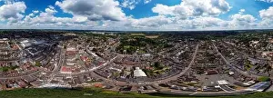 360 Degrees Prints: A 360 degree aerial photo of the St Edmundsbury Cathedral in Bury St Edmunds, Suffolk, UK