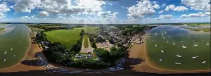 Rural England Prints: A 360 degree aerial photo of the village of Waldringfield in Suffolk, UK