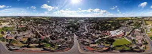 360 Degrees Prints: A 360 degree aerial view of the town of Stowmarket in Suffolk, UK