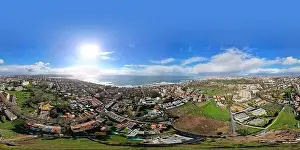 Oporto Prints: 360 degree panoramic landscape panorama of beach in Oporto city