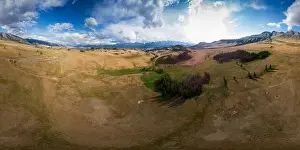 Altay Prints: Full 360 equirectangular spherical panorama of beauty day in the mountains in Altay