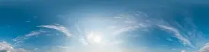 Replacement Prints: 360 panorama of glowing sunset sky with bright Cirrus clouds