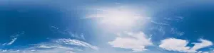 Spherical Prints: 360 panorama of glowing sunset sky with bright Cirrus clouds