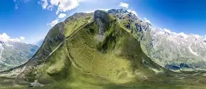 360 Photo Prints: 360 Panoramic aerial view of Grossglockner mountain along Taxenbacher Fusch high alpine road in Austria Tirol