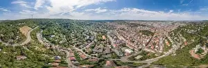 Red Brick Prints: 360 Spherical panorama view of Stuttgart suburb near hills in Germany at summer noon