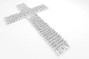 Forgiveness Prints: 3D Cross Made Composed of The Many Biblical Names of JESUS CHRIST