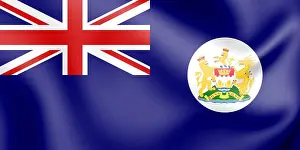Hong Prints: 3D Flag of Hong Kong (1959-1997). 3D Illustration