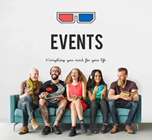 Group Of People Prints: 3D glasses icon entertainment media