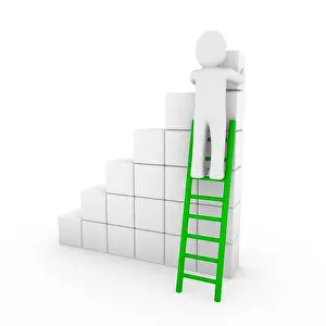 Decisions Prints: 3d human cube ladder green