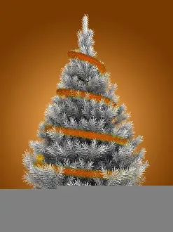 Tinsel Prints: 3d iilustration with christmas tree