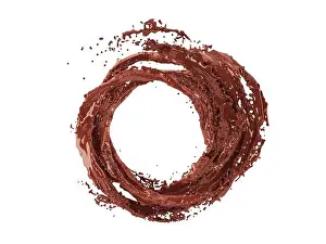 Cacao Prints: 3d illustration of chocolate splash on white background with clipping path