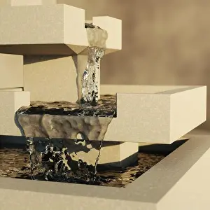 Comfort Prints: 3D illustration of a modern stylish indoor fountain