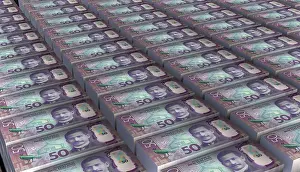 Paying Prints: 3D Illustration New Zealand 50 Dollars money banknote