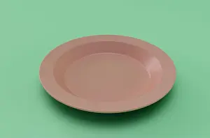 Porcelain Prints: 3d illustration pink Empty plate bowl for your product