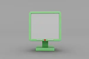Desktop Prints: 3d illustration rendering minimal monitor icon on white background