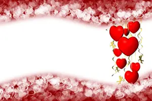 3D illustration. Valentine's day. red hearts with space for text