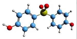 Venom Prints: 3D image of Bisphenols skeletal formula - molecular chemical structure of BPS isolated on white background