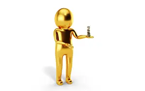 Green Color Prints: 3D Man is holding Pound coins symbol against white background. 3D rendering