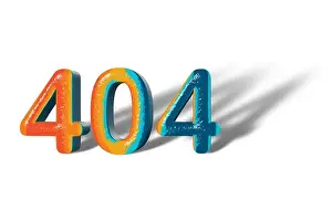 3D Number 404 four hundred four lively colours