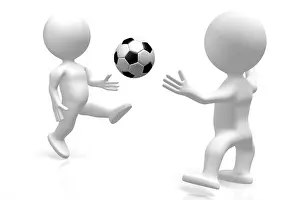 Motive Prints: 3D playing soccer concept