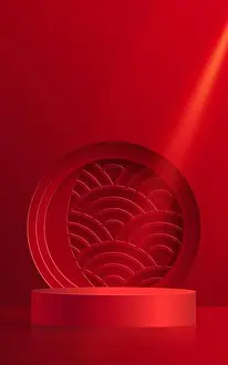 Gift Prints: 3d Podium round stage Chinese style