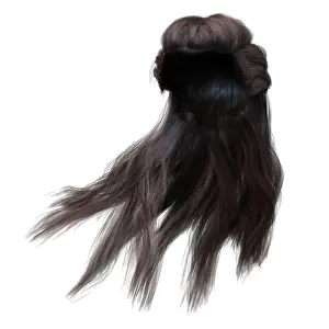 Straight Hair Prints: 3d render, 3d illustration, fantasy long hair on isolated white background