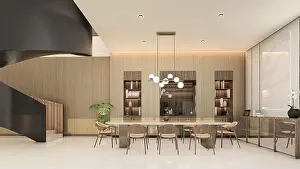 3d Render Modern Guest House Interior Scene - with furniture
