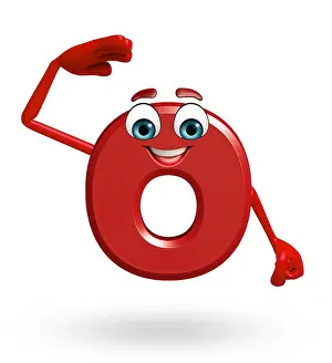 Typescript Prints: 3d rendered illustration of alphabet O Cartoon Character