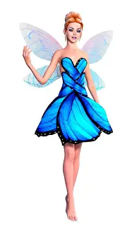 3D rendering of a beautiful fantasy fairy isolated on white background
