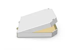 3D rendering - High resolution image white pizza box template isolated on white background