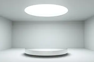 Showroom Prints: 3d rendering, the round platform in the empty room. Computer digital image