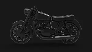 Biker Prints: 3d rendering of a vintage motorcycle isolated in studio background