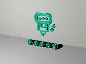 Zoom Prints: 3D representation of FLASH with icon on the wall