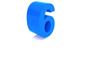 Communicate Prints: 3d shiny blue number collection
