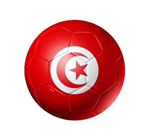 Ballon Prints: 3D soccer ball with Tunisia team flag
