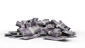 Worth Prints: 3D Stack of 200 Ethiopian birr notes isolated on white background