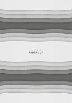 Layered Prints: 3d vector Paper cut art, abstract vertical banner