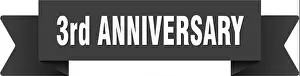 Transparent Background Prints: 3rd anniversary ribbon. 3rd anniversary ribbon isolated on transparent background