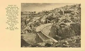 41444 Lake Spaulding Dam, built by the Pacific Gas and Electric Company in 1913 on the south fork of the Yuba River