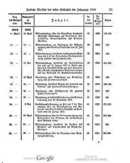 Laws Prints: 478 Deutsches Reichsgesetzblatt 1918 000 0013