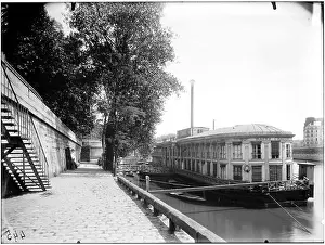 Quai Prints: 49 Bains Vigier - Quai et escalier - Paris 04 - Médiathèque de l'architecture et du patrimoine - APMH00037764